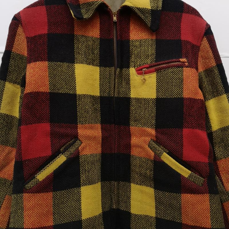 ヴィンテージ VINTAGE ジャケット、上着 ジャンパー、ブルゾン 50s North Country ウール チェック スポーツ ジャケット 黒 / ブラック / black X 赤 / レッド / red X 黄 / イエロー / yellow メンズ USED 古着 中古 50155352