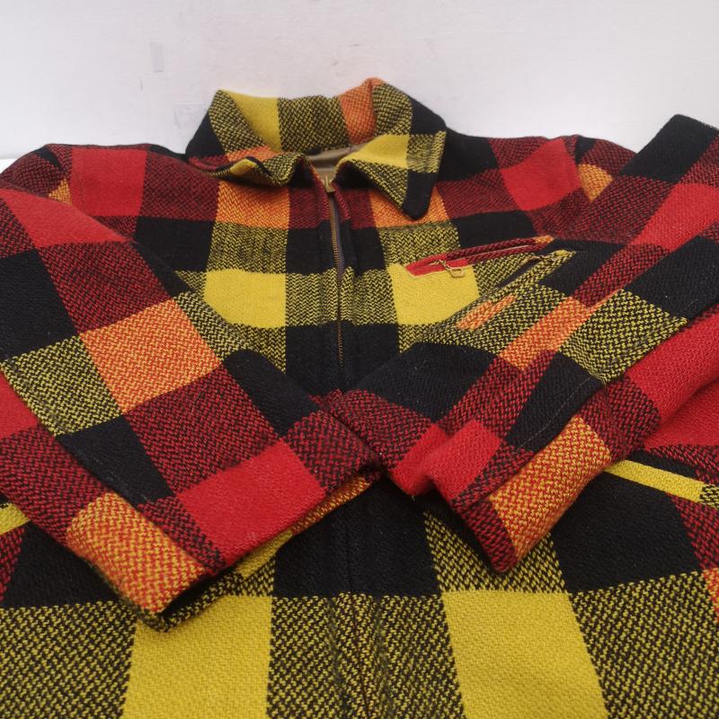 ヴィンテージ VINTAGE ジャケット、上着 ジャンパー、ブルゾン 50s North Country ウール チェック スポーツ ジャケット 黒 / ブラック / black X 赤 / レッド / red X 黄 / イエロー / yellow メンズ USED 古着 中古 50155352