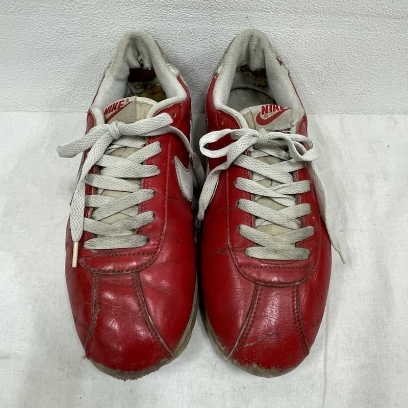 ナイキ NIKE スニーカー スニーカー 鑑賞用 90s オール レザー コルテッツ ローカット スニーカー 102011 611 ヴィンテージ 26.5cm ロゴ、文字 赤 / レッド / red X 白 / ホワイト / white メンズ USED 古着 中古 50155356