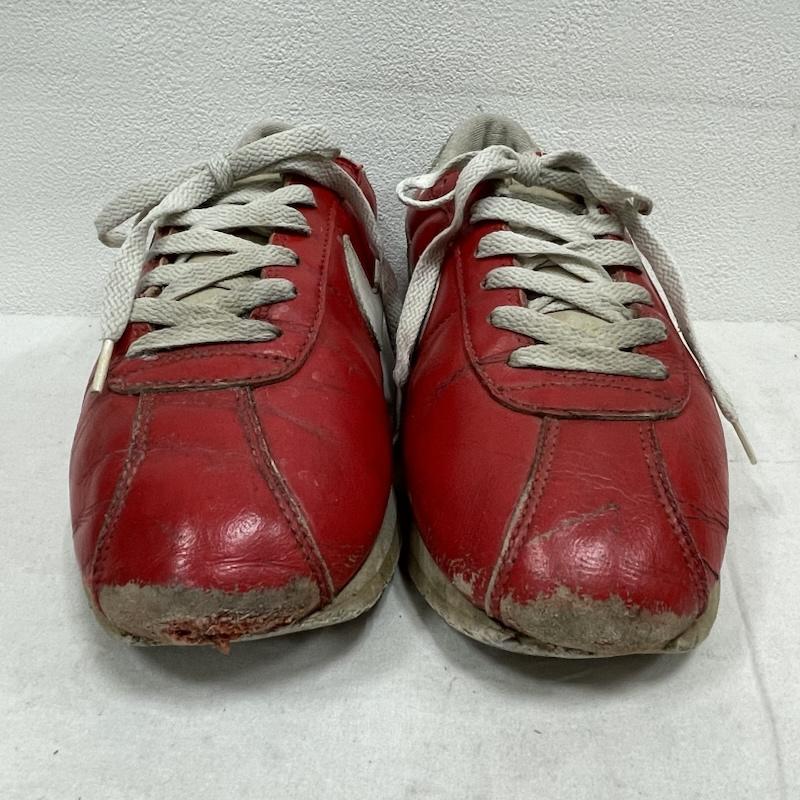 ナイキ NIKE スニーカー スニーカー 鑑賞用 90s オール レザー コルテッツ ローカット スニーカー 102011 611 ヴィンテージ 26.5cm ロゴ、文字 赤 / レッド / red X 白 / ホワイト / white メンズ USED 古着 中古 50155356
