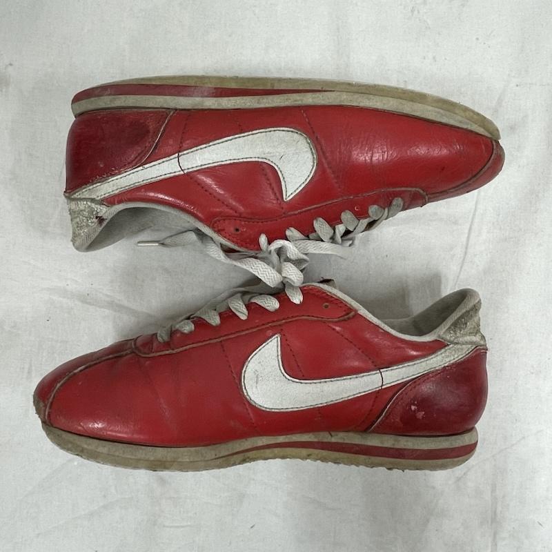 ナイキ NIKE スニーカー スニーカー 鑑賞用 90s オール レザー コルテッツ ローカット スニーカー 102011 611 ヴィンテージ 26.5cm ロゴ、文字 赤 / レッド / red X 白 / ホワイト / white メンズ USED 古着 中古 50155356