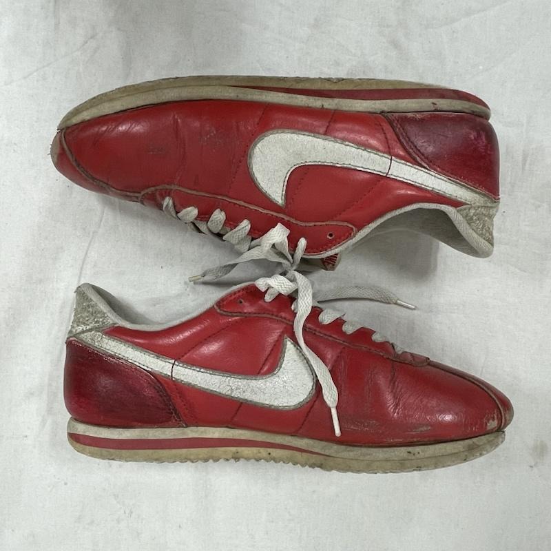 ナイキ NIKE スニーカー スニーカー 鑑賞用 90s オール レザー コルテッツ ローカット スニーカー 102011 611 ヴィンテージ 26.5cm ロゴ、文字 赤 / レッド / red X 白 / ホワイト / white メンズ USED 古着 中古 50155356