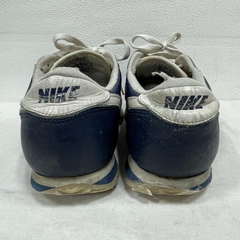 ナイキ NIKE スニーカー スニーカー 鑑賞用 90s オール レザー コルテッツ ローカット スニーカー 902008 411 ヴィンテージ 27.0cm ロゴ、文字 紺 / ネイビー / navy X 白 / ホワイト / white メンズ USED 古着 中古 50155358