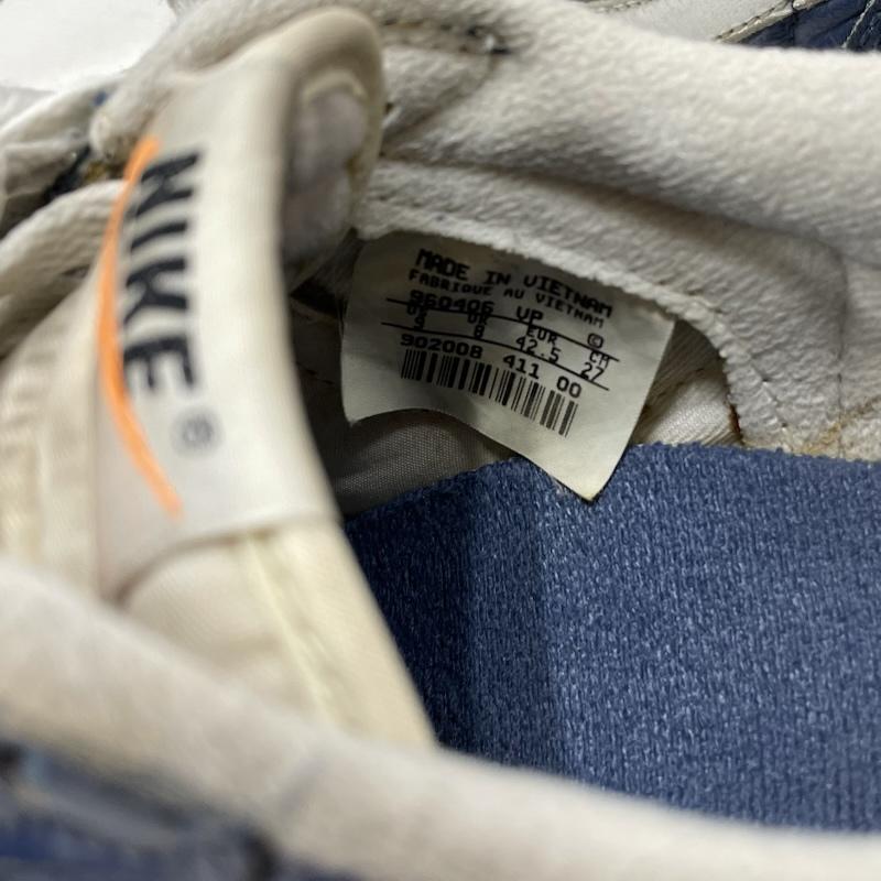 ナイキ NIKE スニーカー スニーカー 鑑賞用 90s オール レザー コルテッツ ローカット スニーカー 902008 411 ヴィンテージ 27.0cm ロゴ、文字 紺 / ネイビー / navy X 白 / ホワイト / white メンズ USED 古着 中古 50155358