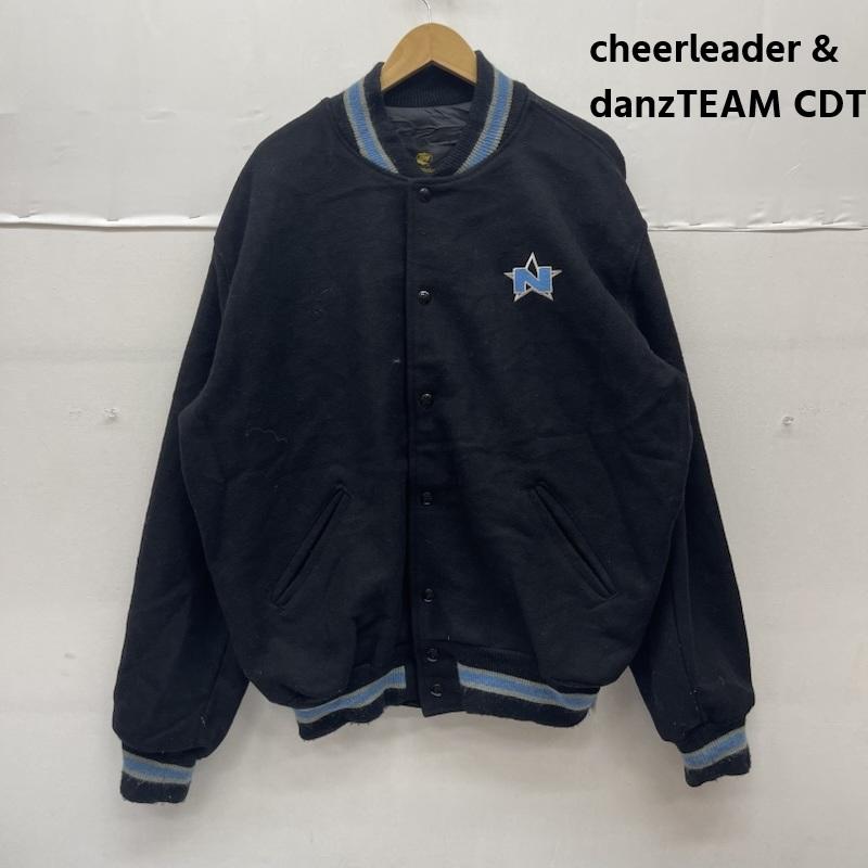 古着 USED ジャケット、上着 ジャンパー、ブルゾン cheerleader & danz TEAM CDT 刺繍 ロゴ スタジャン ジャケット 黒 / ブラック / black メンズ USED 古着 中古 50155376