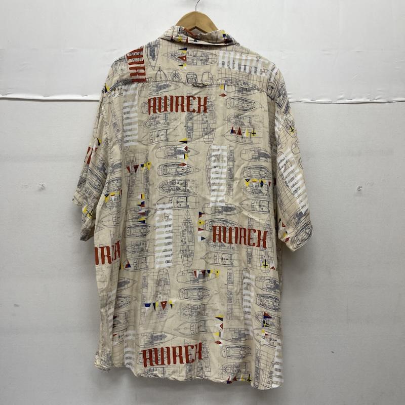 アヴィレックス AVIREX シャツ、ブラウス 半袖 総柄 グラフィック ミリタリー シャツ XXL ベージュ / ベージュ / beige メンズ USED 古着 中古 50155380