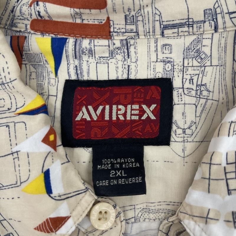 アヴィレックス AVIREX シャツ、ブラウス 半袖 総柄 グラフィック ミリタリー シャツ XXL ベージュ / ベージュ / beige メンズ USED 古着 中古 50155380