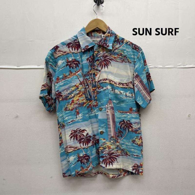 サンサーフ SUN SURF シャツ、ブラウス 半袖 アロハ シャツ SURF ON CLOUD NINE SS37470 XS 水色 / ライトブルー / メンズ USED 古着 中古 50155390