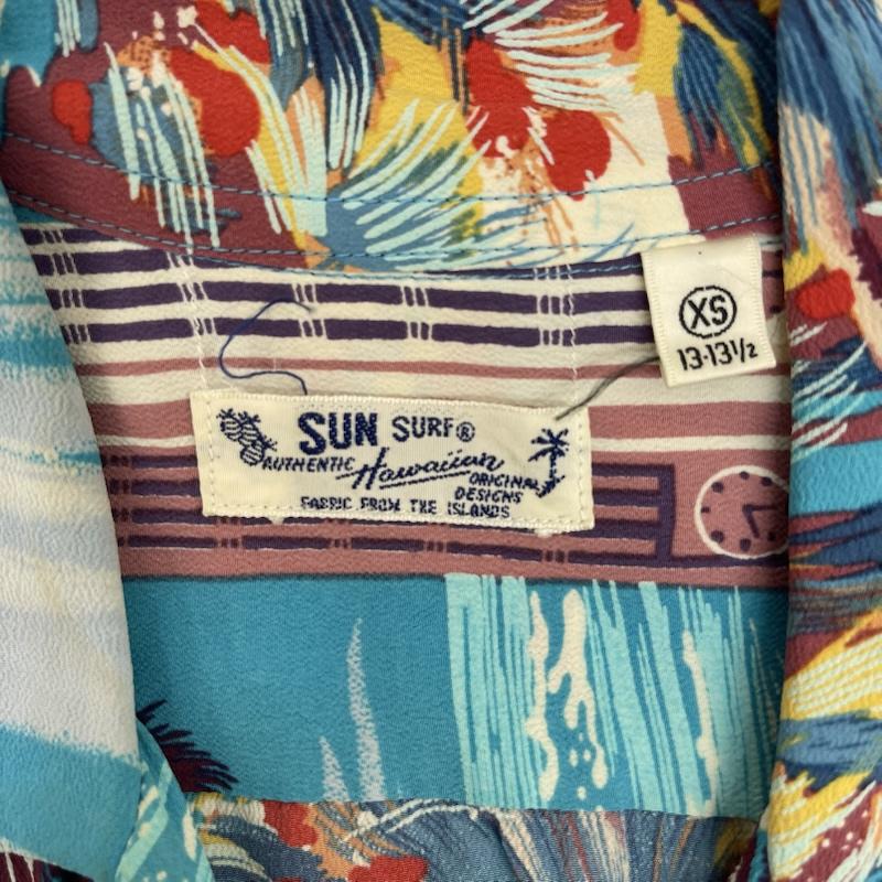 サンサーフ SUN SURF シャツ、ブラウス 半袖 アロハ シャツ SURF ON CLOUD NINE SS37470 XS 水色 / ライトブルー / メンズ USED 古着 中古 50155390
