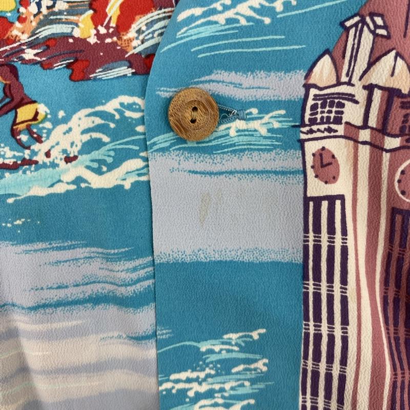 サンサーフ SUN SURF シャツ、ブラウス 半袖 アロハ シャツ SURF ON CLOUD NINE SS37470 XS 水色 / ライトブルー / メンズ USED 古着 中古 50155390