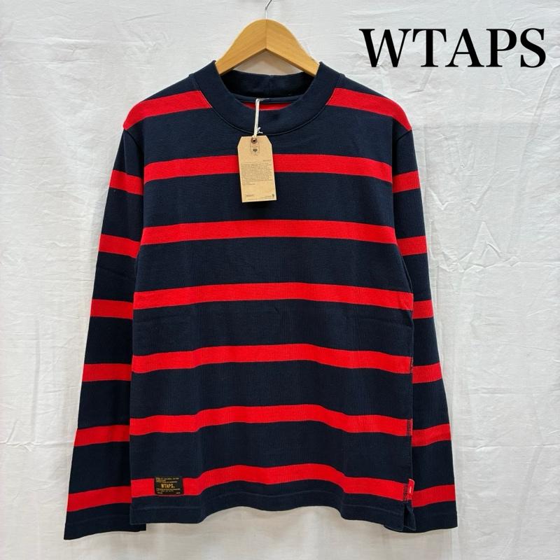 ダブルタップス WTAPS Tシャツ 長袖 15AW VADSQUE L/S ロングスリーブ ボーダー バスク Tシャツ 152ATDT-CSM15 M ボーダー柄 X ワンポイント X ロゴ、文字 赤 / レッド / red X 紺 / ネイビー / navy メンズ USED 古着 中古 50155391