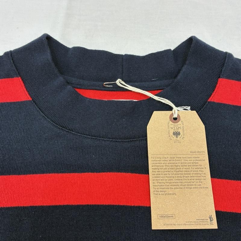 ダブルタップス WTAPS Tシャツ 長袖 15AW VADSQUE L/S ロングスリーブ ボーダー バスク Tシャツ 152ATDT-CSM15 M ボーダー柄 X ワンポイント X ロゴ、文字 赤 / レッド / red X 紺 / ネイビー / navy メンズ USED 古着 中古 50155391
