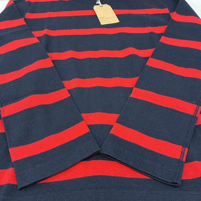 ダブルタップス WTAPS Tシャツ 長袖 15AW VADSQUE L/S ロングスリーブ ボーダー バスク Tシャツ 152ATDT-CSM15 M ボーダー柄 X ワンポイント X ロゴ、文字 赤 / レッド / red X 紺 / ネイビー / navy メンズ USED 古着 中古 50155391