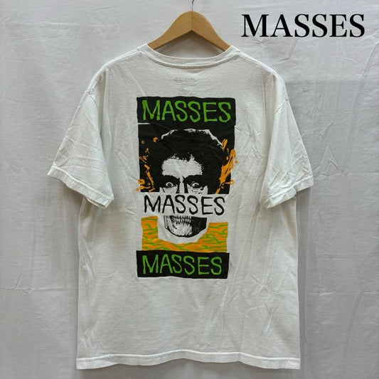 古着 USED Tシャツ 半袖 MASSES マシス T-SHIRT S/S MASS MAN Tシャツ L ロゴ、文字 X プリント 白 / ホワイト / white メンズ USED 古着 中古 50155394