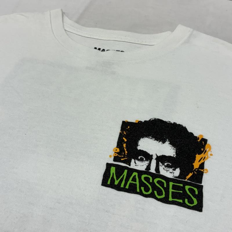 古着 USED Tシャツ 半袖 MASSES マシス T-SHIRT S/S MASS MAN Tシャツ L ロゴ、文字 X プリント 白 / ホワイト / white メンズ USED 古着 中古 50155394