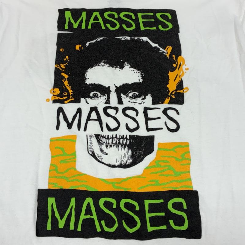 古着 USED Tシャツ 半袖 MASSES マシス T-SHIRT S/S MASS MAN Tシャツ L ロゴ、文字 X プリント 白 / ホワイト / white メンズ USED 古着 中古 50155394