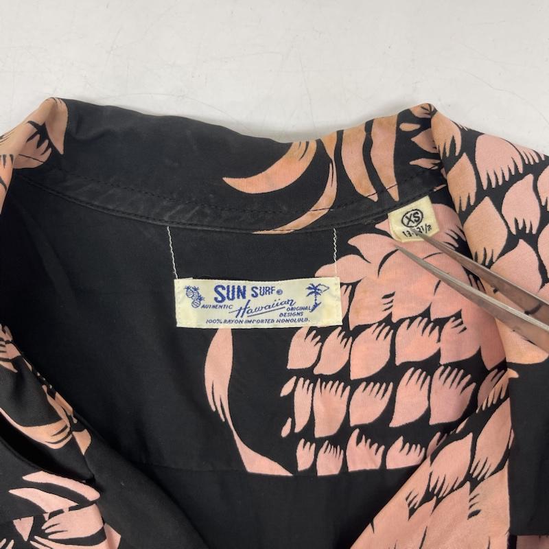 サンサーフ SUN SURF シャツ、ブラウス 半袖 アロハ シャツ 総柄 レーヨン SS30462 XS 黒 / ブラック / black メンズ USED 古着 中古 50155399
