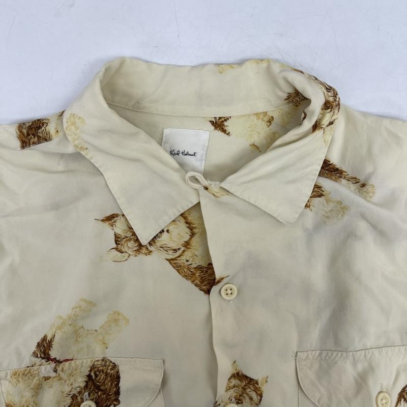 古着 USED シャツ、ブラウス 半袖 KARL HELMUT ヨークシャーテリア アロハ シャツ 総柄 レーヨン ベージュ / ベージュ / beige メンズ USED 古着 中古 50155400