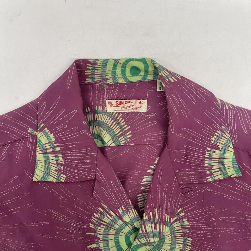 サンサーフ SUN SURF シャツ、ブラウス 半袖 FIREWORK レーヨン アロハ シャツ SS33320 XS 紫 / パープル / purple メンズ USED 古着 中古 50155402