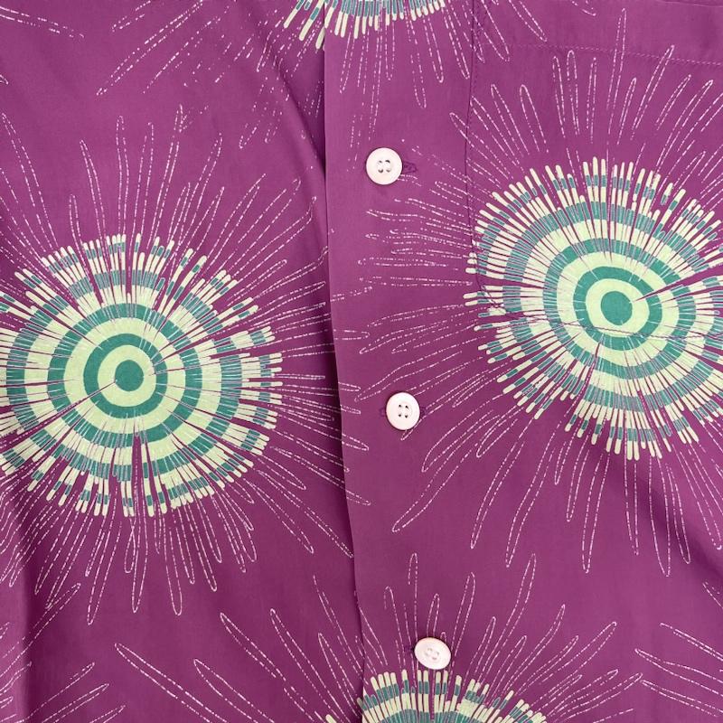 サンサーフ SUN SURF シャツ、ブラウス 半袖 FIREWORK レーヨン アロハ シャツ SS33320 XS 紫 / パープル / purple メンズ USED 古着 中古 50155402