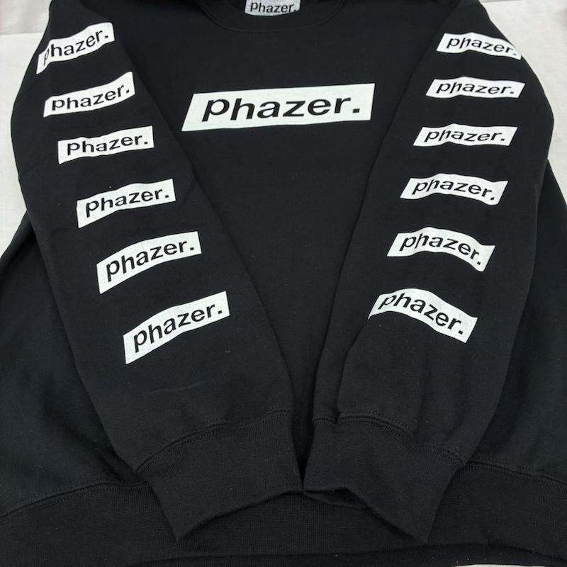 古着 USED トレーナー 長袖 Phazer tokyo フェイザー トーキョー クルーネック スウェット トレーナー - ロゴ、文字 X プリント 黒 / ブラック / black メンズ USED 古着 中古 50155404