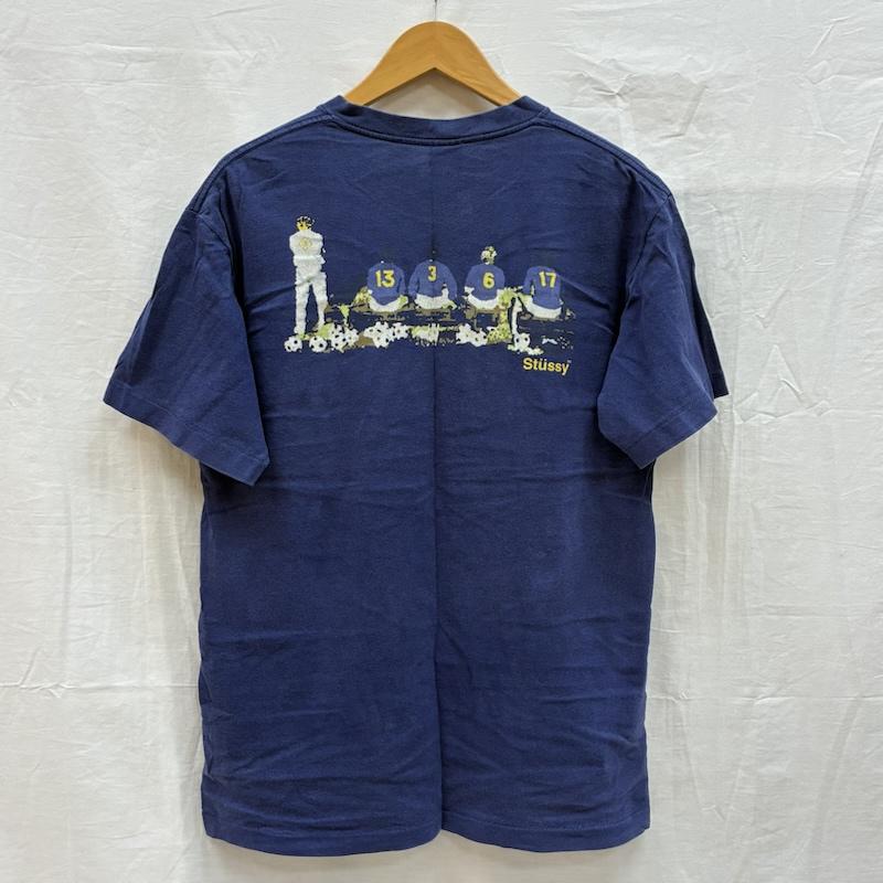 ステューシー STUSSY Tシャツ 半袖 90s USA製 銀タグ シングルステッチ Tシャツ オールド ヴィンテージ M ロゴ、文字 X プリント 青 / ブルー / blue X 紺 / ネイビー / navy メンズ USED 古着 中古 50155408