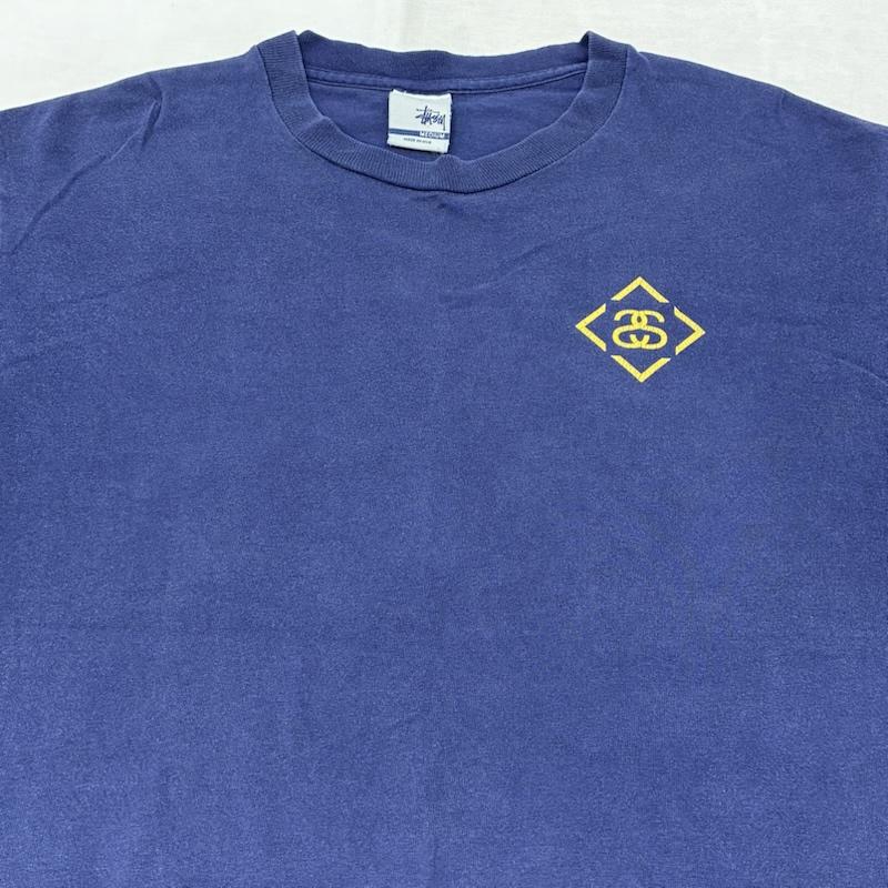 ステューシー STUSSY Tシャツ 半袖 90s USA製 銀タグ シングルステッチ Tシャツ オールド ヴィンテージ M ロゴ、文字 X プリント 青 / ブルー / blue X 紺 / ネイビー / navy メンズ USED 古着 中古 50155408