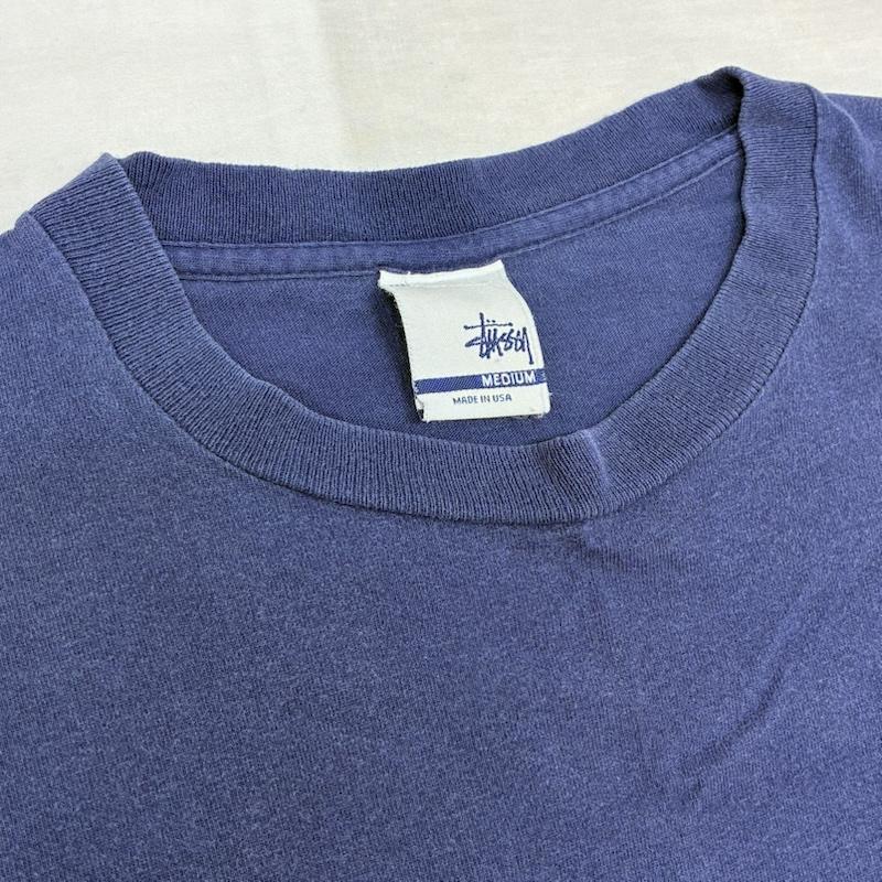 ステューシー STUSSY Tシャツ 半袖 90s USA製 銀タグ シングルステッチ Tシャツ オールド ヴィンテージ M ロゴ、文字 X プリント 青 / ブルー / blue X 紺 / ネイビー / navy メンズ USED 古着 中古 50155408