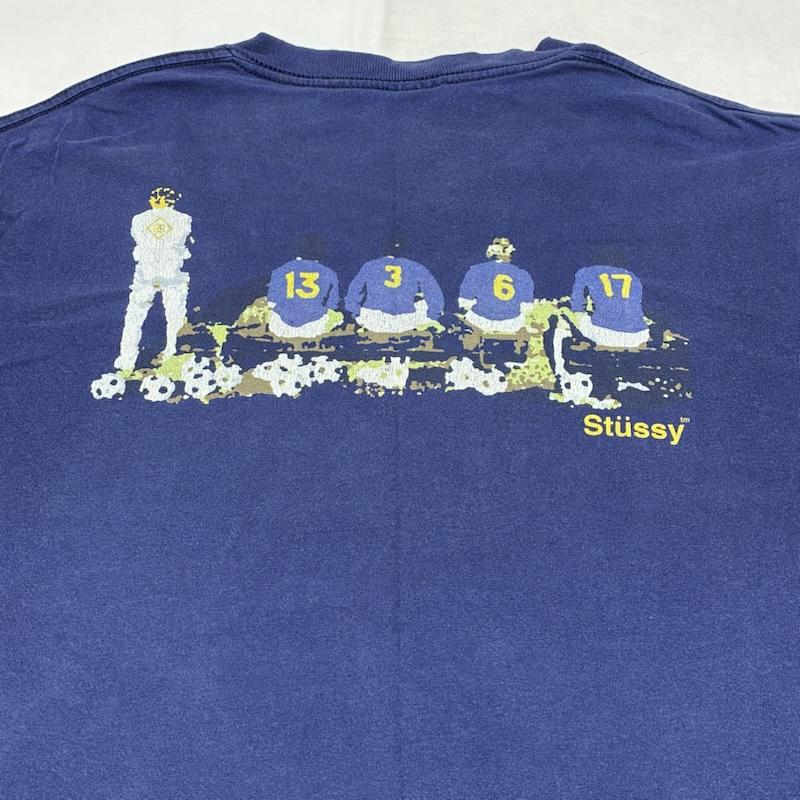 ステューシー STUSSY Tシャツ 半袖 90s USA製 銀タグ シングルステッチ Tシャツ オールド ヴィンテージ M ロゴ、文字 X プリント 青 / ブルー / blue X 紺 / ネイビー / navy メンズ USED 古着 中古 50155408