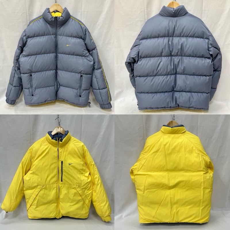 ナイキ NIKE ジャケット、上着 ダウンジャケット リバーシブルダウンジャケット H40307QVE XXL 無地 X ロゴ、文字 黄 / イエロー / yellow X 水色 / ライトブルー / メンズ USED 古着 中古 50155414