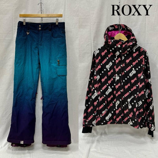 ロキシー ROXY ウェア ウェア スノボウェア スキー アウター ボトムセット JRJK213 ERPT252 平成 S グラデーション X 星 X ロゴ、文字 黒 / ブラック / black X 桃 / ピンク / pink X 白 / ホワイト / white X 紫 / パープル / purple X 水色 / ライトブルー / X 紺 / ネイビー / navy レディース USED 古着 中古 50155416