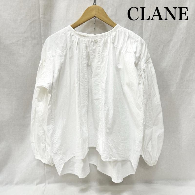 クラネ CLANE シャツ、ブラウス 長袖 ボリュームパフスモックトップス VOLUME PUFF SMOCK TOPS 10122-4002 1 無地 白 / ホワイト / white レディース USED 古着 中古 50155442