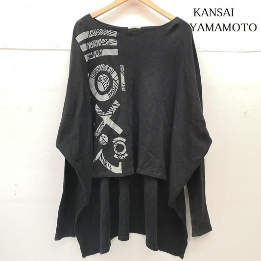 カンサイ ヤマモト KANSAI YAMAMOTO カットソー 長袖 80s 90s 変形 デカロゴ カットソー FREE 黒 / ブラック / black メンズ USED 古着 中古 50155446