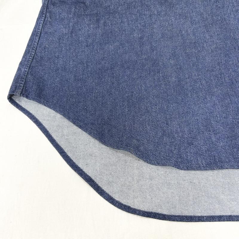 クラネ CLANE シャツ、ブラウス 長袖 LACE UP DENIM TOPS レースアップデニムトップス 11122-4372 チュニック 1 無地 紺 / ネイビー / navy レディース USED 古着 中古 50155460