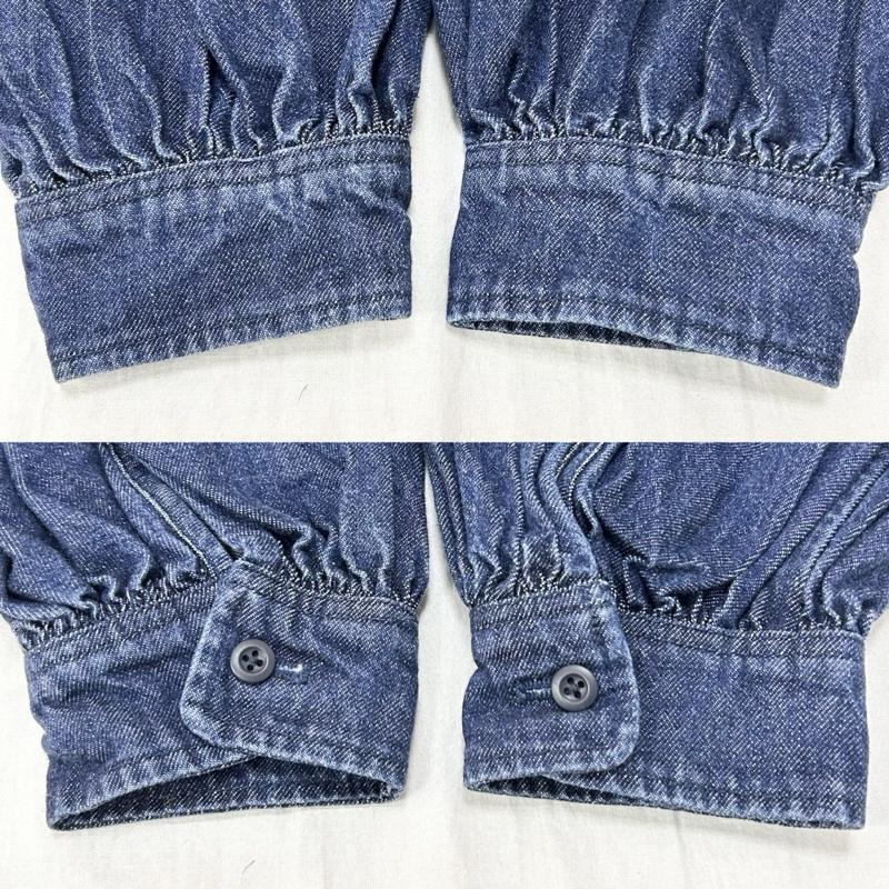 クラネ CLANE シャツ、ブラウス 長袖 LACE UP DENIM TOPS レースアップデニムトップス 11122-4372 チュニック 1 無地 紺 / ネイビー / navy レディース USED 古着 中古 50155460