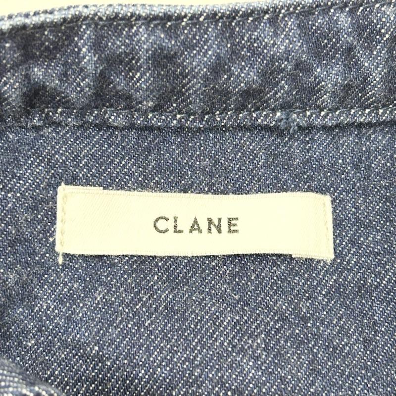 クラネ CLANE シャツ、ブラウス 長袖 LACE UP DENIM TOPS レースアップデニムトップス 11122-4372 チュニック 1 無地 紺 / ネイビー / navy レディース USED 古着 中古 50155460
