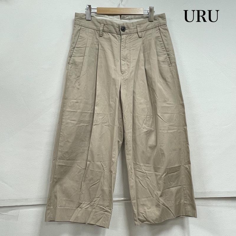 ウル URU パンツ チノパン タック ワイド パンツ ジッパーフライ 2 無地 ベージュ / ベージュ / beige メンズ USED 古着 中古 50155462