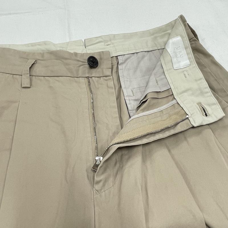 ウル URU パンツ チノパン タック ワイド パンツ ジッパーフライ 2 無地 ベージュ / ベージュ / beige メンズ USED 古着 中古 50155462