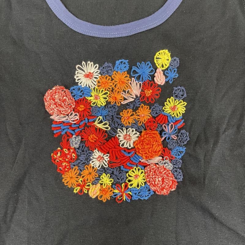 ケンゾージーンズ KENZOJEANS Tシャツ 半袖 ミッドナイトブルー 刺繍 コットン ニット Tシャツ S 紺 / ネイビー / navy レディース USED 古着 中古 50155482