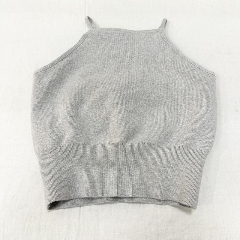 クラネ CLANE ニット、セーター 長袖 CAMISOLE SET CACHECOEUR KNIT TOPS キャミソールセットカシュクールニットトップス 18106-2022 1 無地 灰 / グレー / gray レディース USED 古着 中古 50155491