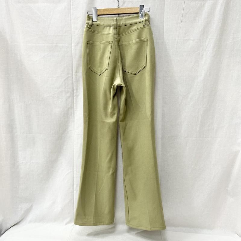クラネ CLANE パンツ スラックス べーシックブーツカットパンツ 10110-7062 股上深め センタープレス加工 ハイウエスト 0 無地 薄緑 / ライトグリーン / レディース USED 古着 中古 50155494