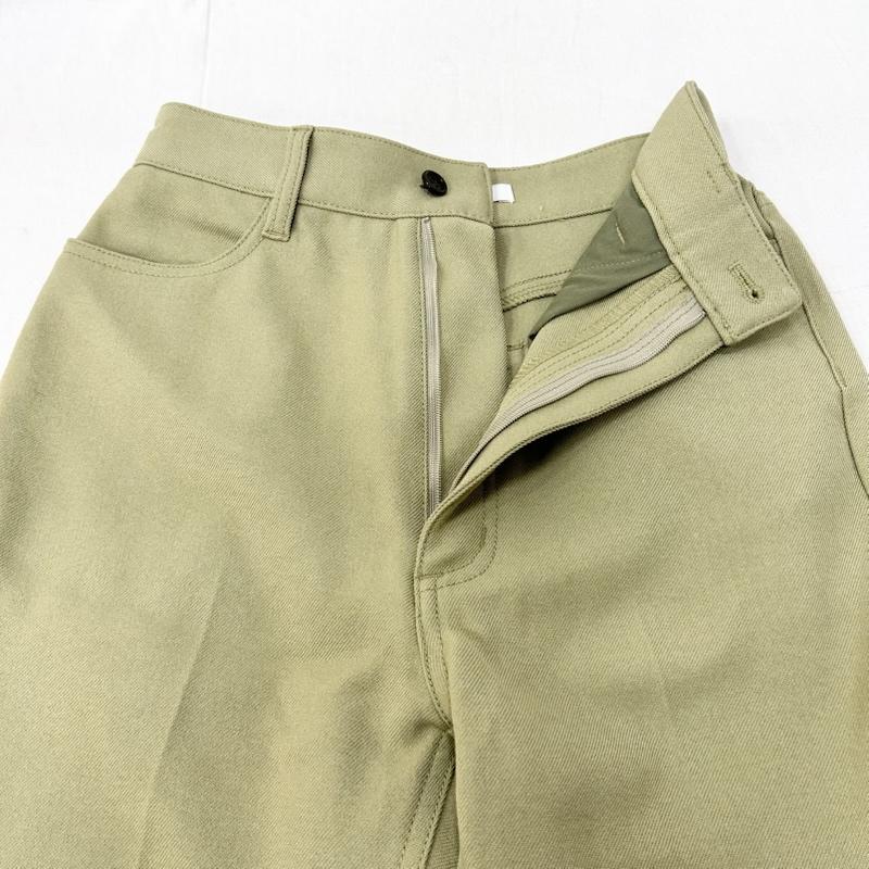 クラネ CLANE パンツ スラックス べーシックブーツカットパンツ 10110-7062 股上深め センタープレス加工 ハイウエスト 0 無地 薄緑 / ライトグリーン / レディース USED 古着 中古 50155494