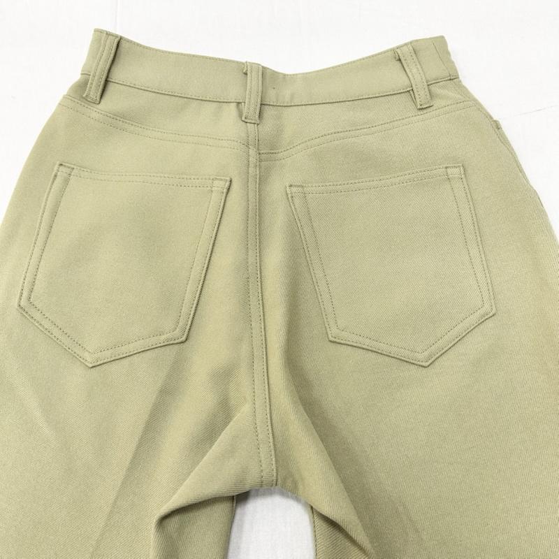 クラネ CLANE パンツ スラックス べーシックブーツカットパンツ 10110-7062 股上深め センタープレス加工 ハイウエスト 0 無地 薄緑 / ライトグリーン / レディース USED 古着 中古 50155494