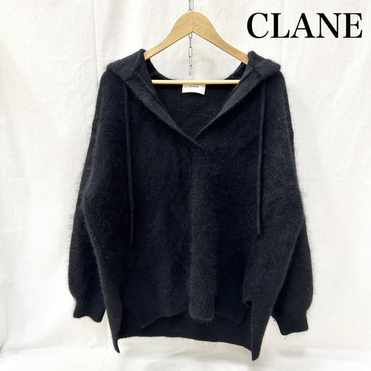 クラネ CLANE ニット、セーター 長袖 ANGORA OVER KNIT HOODIE アンゴラニットパーカー フーディー 13106-2282 1 無地 黒 / ブラック / black レディース USED 古着 中古 50155495