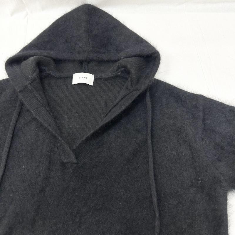 クラネ CLANE ニット、セーター 長袖 ANGORA OVER KNIT HOODIE アンゴラニットパーカー フーディー 13106-2282 1 無地 黒 / ブラック / black レディース USED 古着 中古 50155495