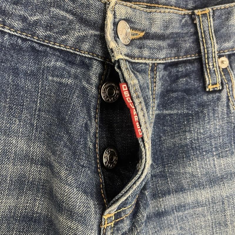 ディースクエアード DSQUARED2 パンツ デニム、ジーンズ イタリア製 ダメージ 加工 デニム パンツ 74LA262 50 インディゴ / インディゴ / Indigo メンズ USED 古着 中古 50155503
