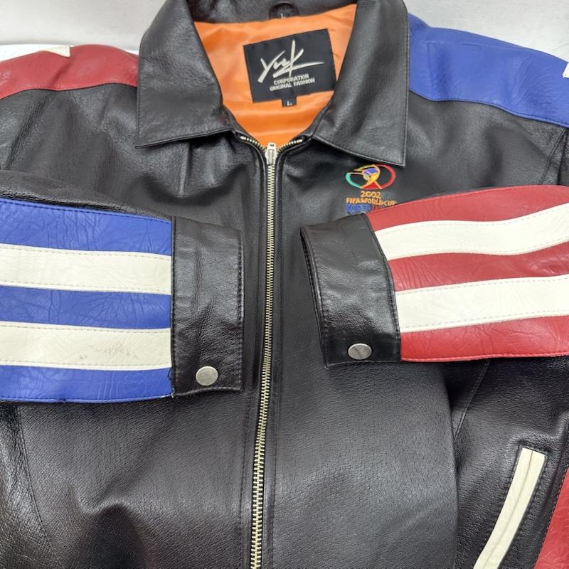 古着 USED ジャケット、上着 レザージャケット YNK 2002 FIFA WORLDCUP レザー ジャケット JAPAN KOREA L 黒 / ブラック / black メンズ USED 古着 中古 50155512