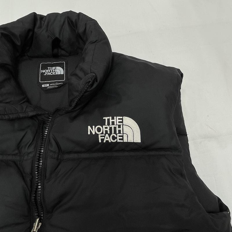 ザノースフェイス THE NORTH FACE ジャケット、上着 ダウンベスト 1996 レトロ ヌプシ ベスト ナイロン ロゴ 刺繍 ダウン 700 ジップアップ S ロゴ、文字 X 刺繍 黒 / ブラック / black X 白 / ホワイト / white メンズ USED 古着 中古 50155521