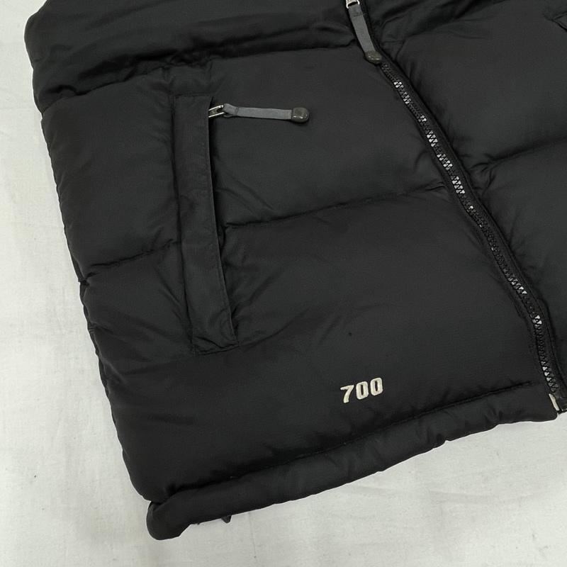 ザノースフェイス THE NORTH FACE ジャケット、上着 ダウンベスト 1996 レトロ ヌプシ ベスト ナイロン ロゴ 刺繍 ダウン 700 ジップアップ S ロゴ、文字 X 刺繍 黒 / ブラック / black X 白 / ホワイト / white メンズ USED 古着 中古 50155521