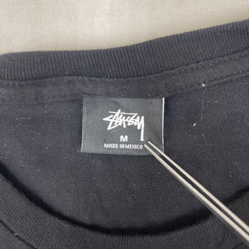 ステューシー STUSSY Tシャツ 半袖 センター 刺繍 金 ロゴ コットン Tシャツ M 黒 / ブラック / black メンズ USED 古着 中古 50155529